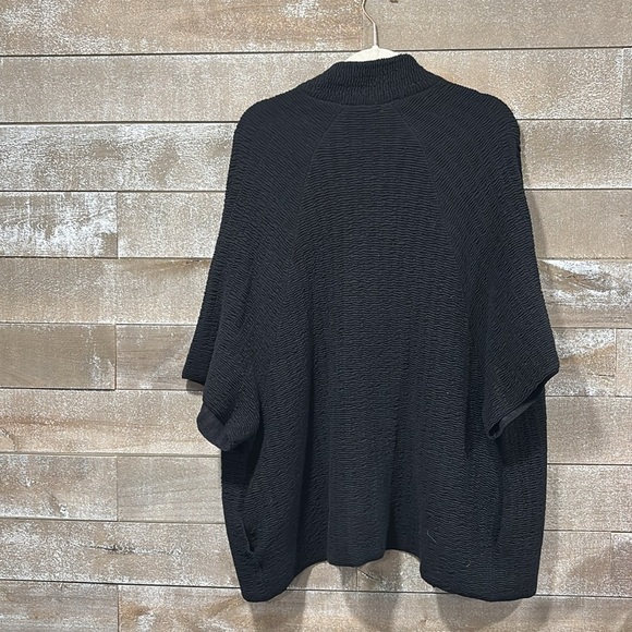 Eileen Fisher system silk Sheen Jacquard Black Stand Collar size Small - Picture 7 of 7